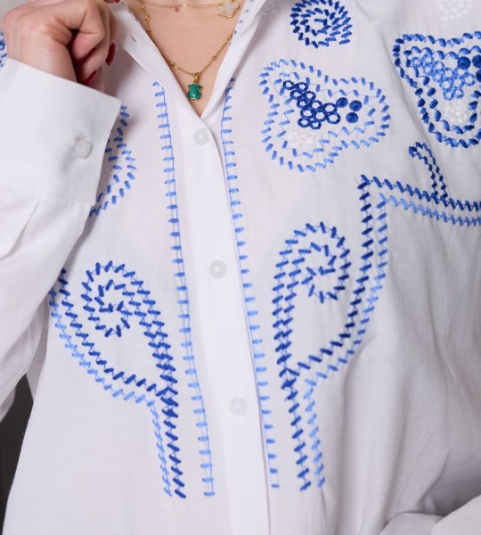 Сорочка Thread Harmony Біла | Showroom By Nona — зображення 4